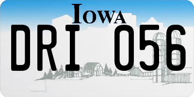 IA license plate DRI056