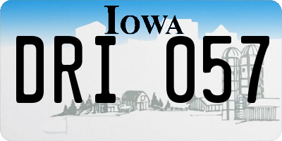 IA license plate DRI057