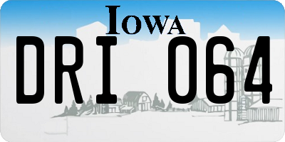 IA license plate DRI064