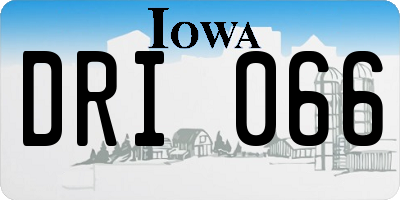 IA license plate DRI066