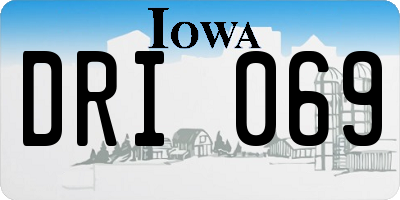 IA license plate DRI069