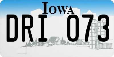 IA license plate DRI073