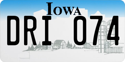 IA license plate DRI074