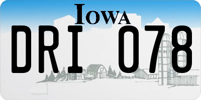 IA license plate DRI078