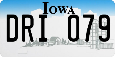 IA license plate DRI079