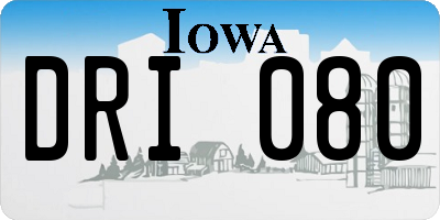 IA license plate DRI080