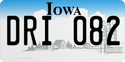 IA license plate DRI082