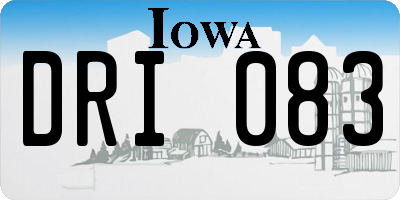 IA license plate DRI083