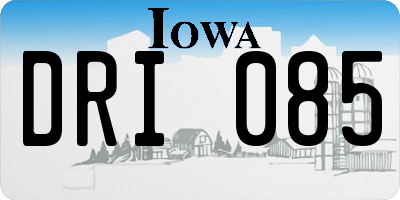 IA license plate DRI085
