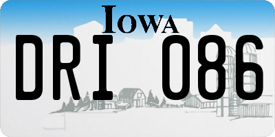 IA license plate DRI086