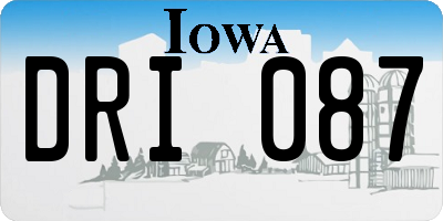 IA license plate DRI087