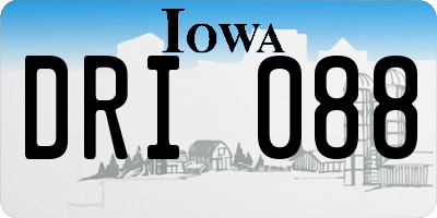IA license plate DRI088