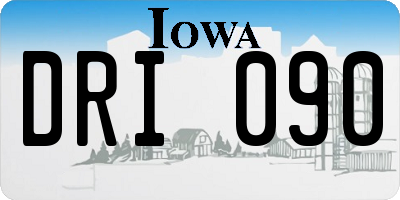 IA license plate DRI090