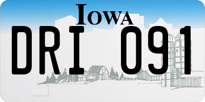 IA license plate DRI091