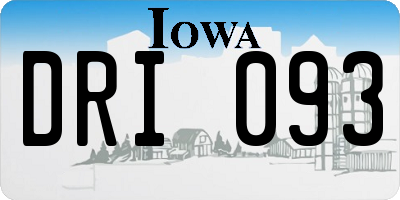 IA license plate DRI093