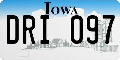 IA license plate DRI097