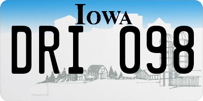 IA license plate DRI098
