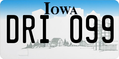 IA license plate DRI099