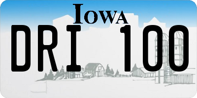 IA license plate DRI100