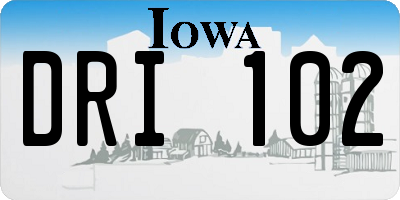 IA license plate DRI102