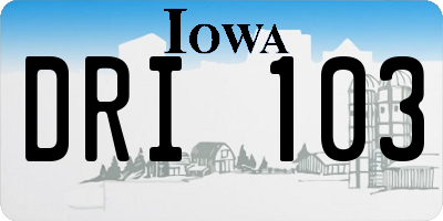 IA license plate DRI103