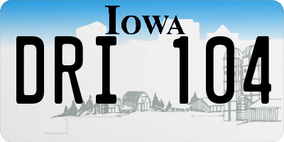IA license plate DRI104