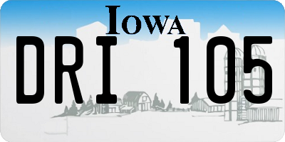 IA license plate DRI105
