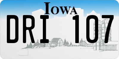 IA license plate DRI107