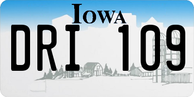 IA license plate DRI109