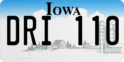 IA license plate DRI110