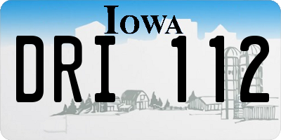 IA license plate DRI112