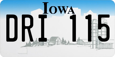 IA license plate DRI115