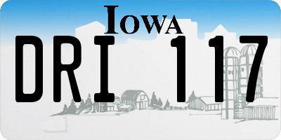 IA license plate DRI117