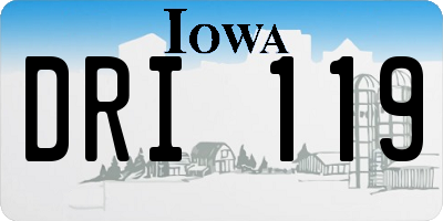 IA license plate DRI119