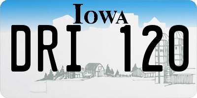 IA license plate DRI120