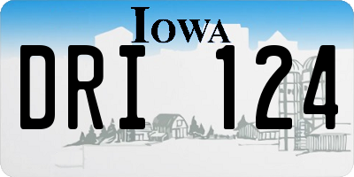 IA license plate DRI124
