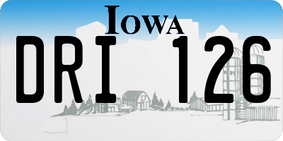 IA license plate DRI126