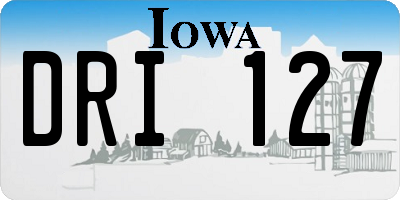 IA license plate DRI127