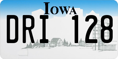 IA license plate DRI128