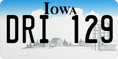 IA license plate DRI129