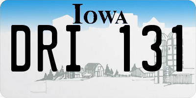 IA license plate DRI131