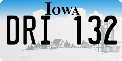 IA license plate DRI132