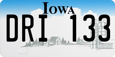 IA license plate DRI133