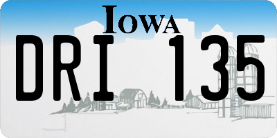 IA license plate DRI135