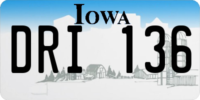 IA license plate DRI136