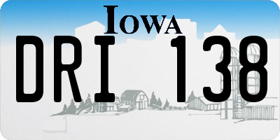 IA license plate DRI138