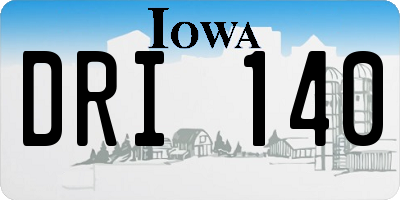 IA license plate DRI140