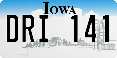 IA license plate DRI141