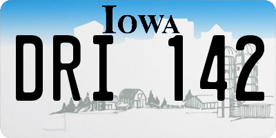IA license plate DRI142