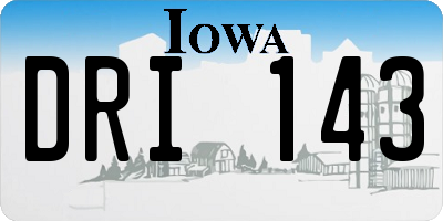 IA license plate DRI143